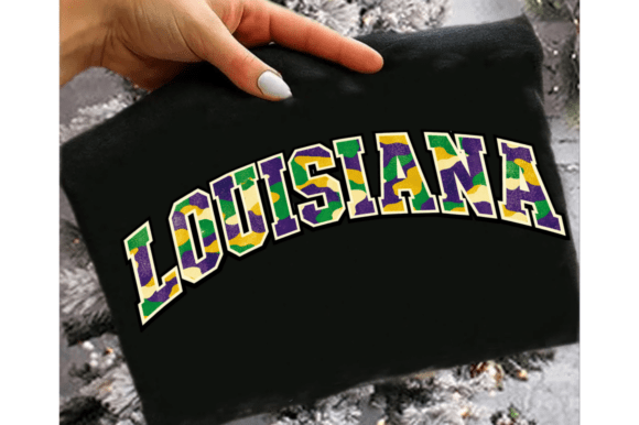 Camo Louisiana Varsity Embroidery PNG