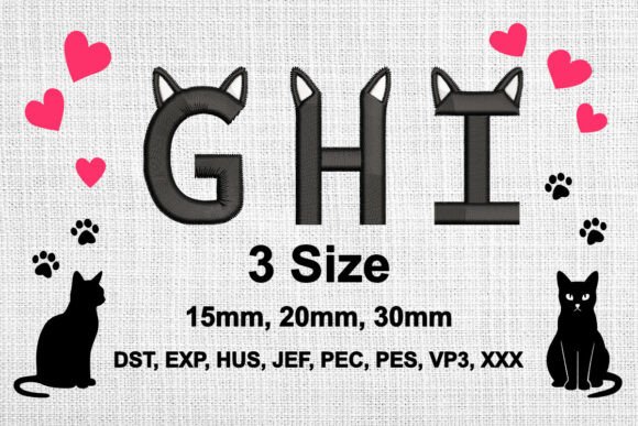 Cat Ears Alphabet G H I