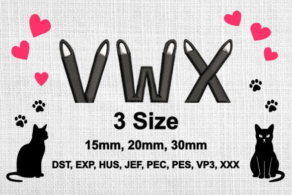 Cat Ears Alphabet V W X