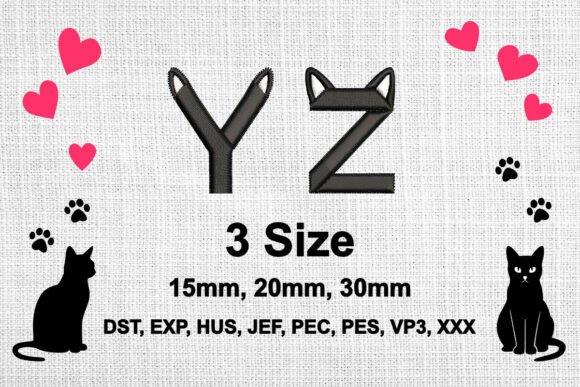 Cat Ears Alphabet Y Z