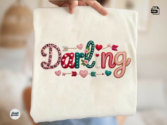 Darling Valentine Faux Yarn Embroidery
