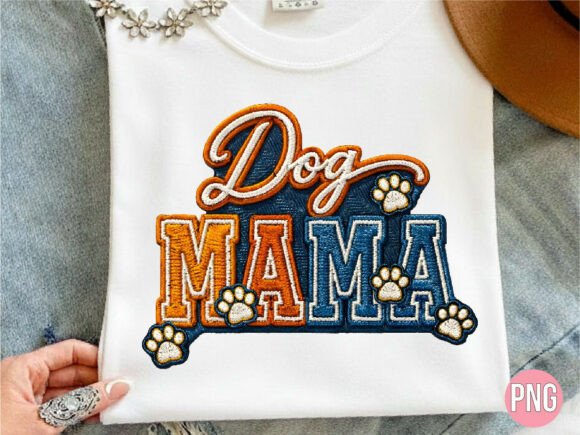 Dog Mama Varsity Patch Embroidery PNG