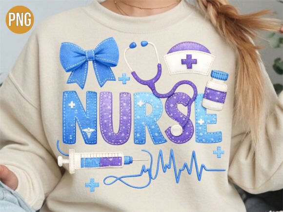 Faux Embroidery Nurse Medical Life PNG