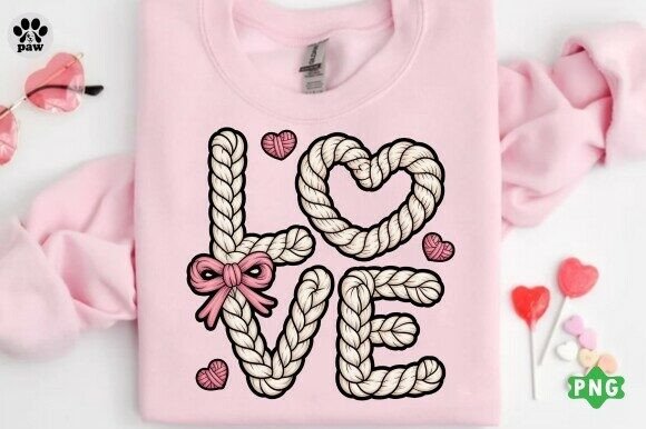 Faux Yarn Valentine PNG, Embroidery PNG