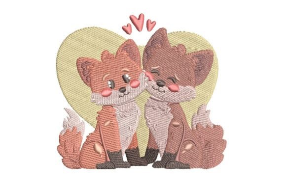 Foxes in Love Embroidery
