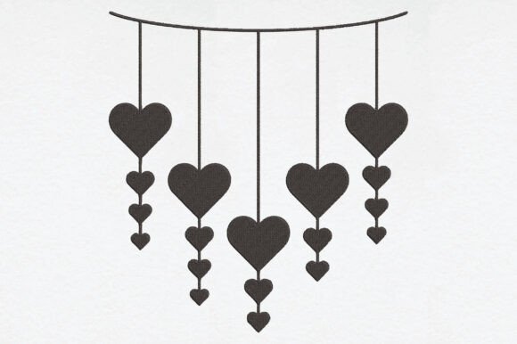 Hanging Hearts Silhouette Embroidery