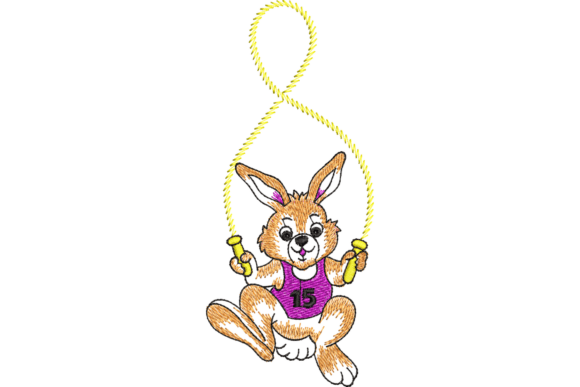 Jump Rope Bunny Embroidery Design