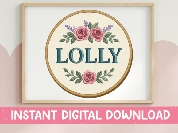 Lolly Floral Embroidery Hoop Design