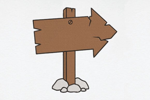 Wooden Signpost Embroidery